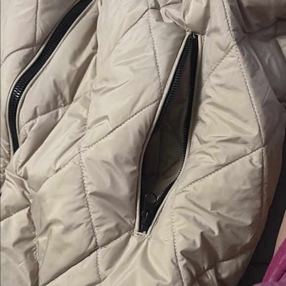 Zara Womens Quilted Hooded Puffer Jacket - Beigesize small - Picture 7 of 10